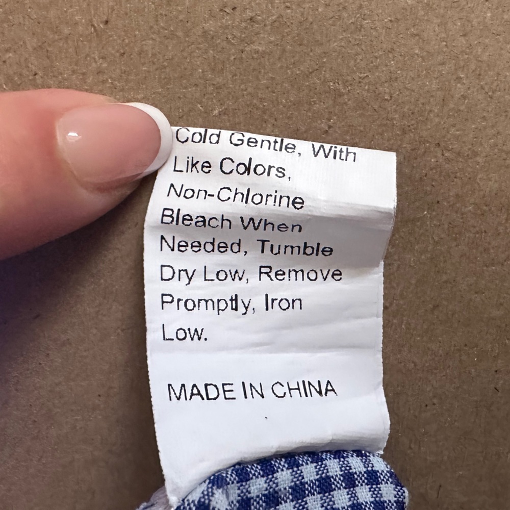 GENERIC Blue Daisy Gingham Mini Skirt $19 SIZE LARGE Whimsy Spring Picnic Summer - Picture 3 of 4